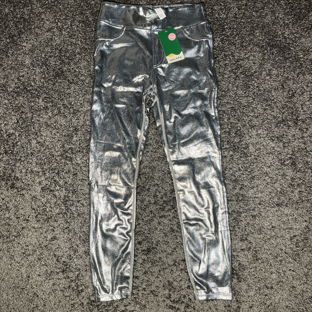 Halara S 7/8 Ankle Silver Pants Pockets On Back‎